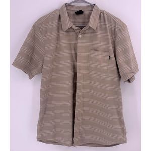 Men's Oakley Button up Striped Shirt Tan